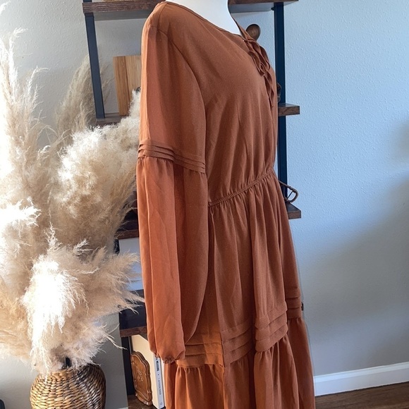 Rusttydustty Lantern Sleeve Flippy Hem Dress size large * - Picture 9 of 16
